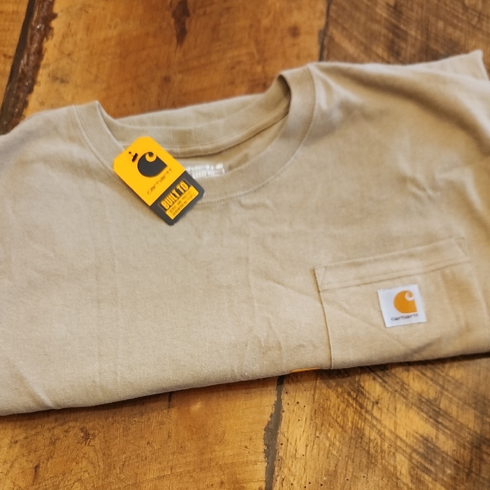 Carhartt Beige Crew Neck Tee with Pocket